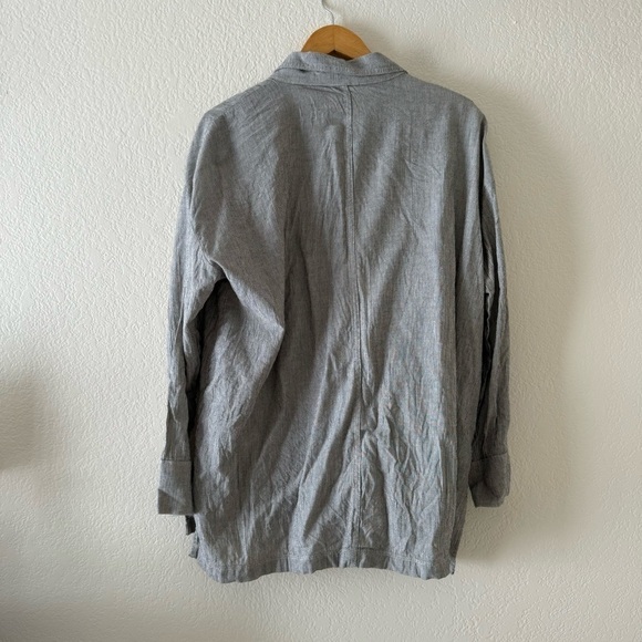 Eileen Fisher Stand Collar Organic Cotton & Linen Jacket - Picture 5 of 7